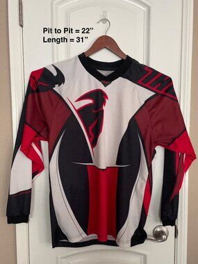 Thor Vintage Red & Black Motocross Race Style Jersey Size Small Men’s